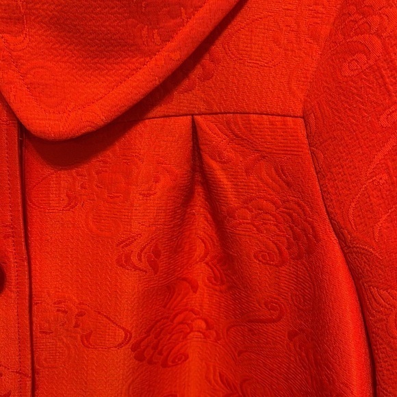 GEORGE SIMONTON Orange Red Lined Spring Jacket Vintage Collar Size 14 - Picture 4 of 6